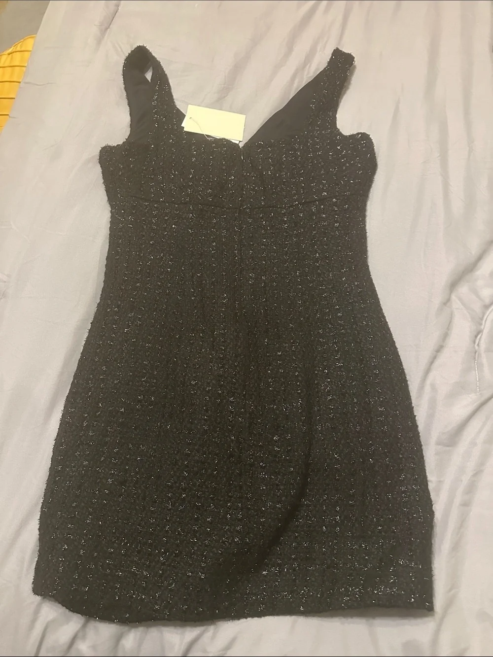 Girls Black Sparkle Knit One-Piece with Pearl Trim - Unknown Brand